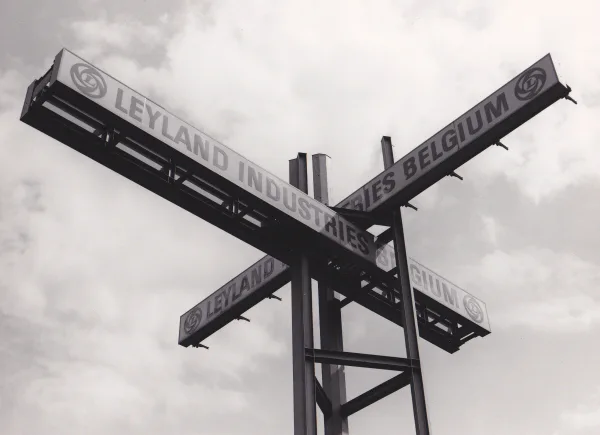 Save British Leyland sign in Seneffe, Belgium