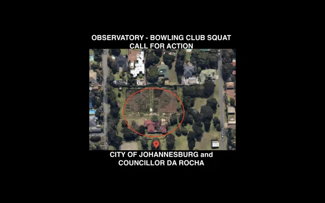 Call for action from COJ for Bowling club (observatory JHB)