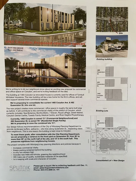 Commercial Rezoning of 1465 Corydon and 492 Queenston