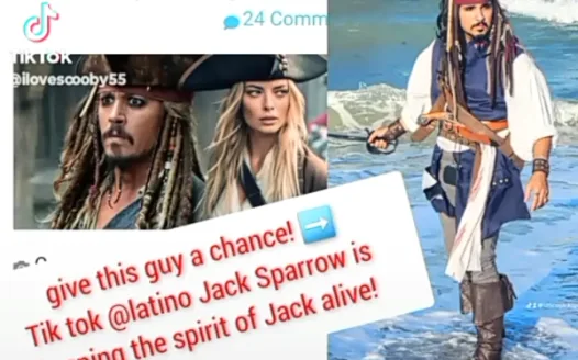 Latino jack Sparrow for new pirates of the Caribbean role !!