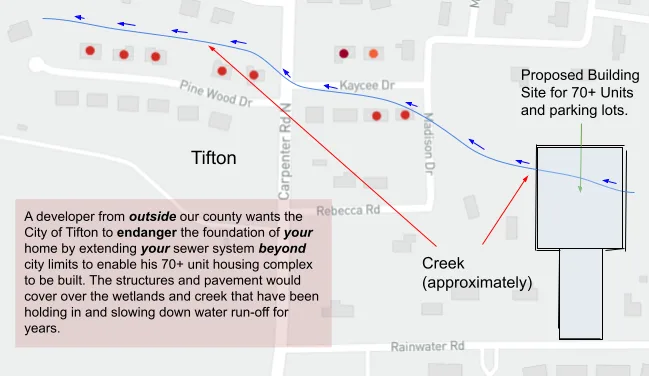 Deny Tifton Utilities to the High-Density Out-of-Town Development at 2819 Rainwater