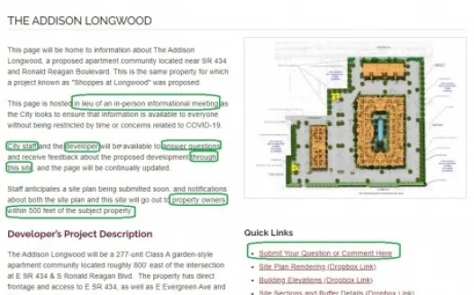 In-Person CAPP Meeting vs. Internet Questionnaire Re: The Addison Longwood