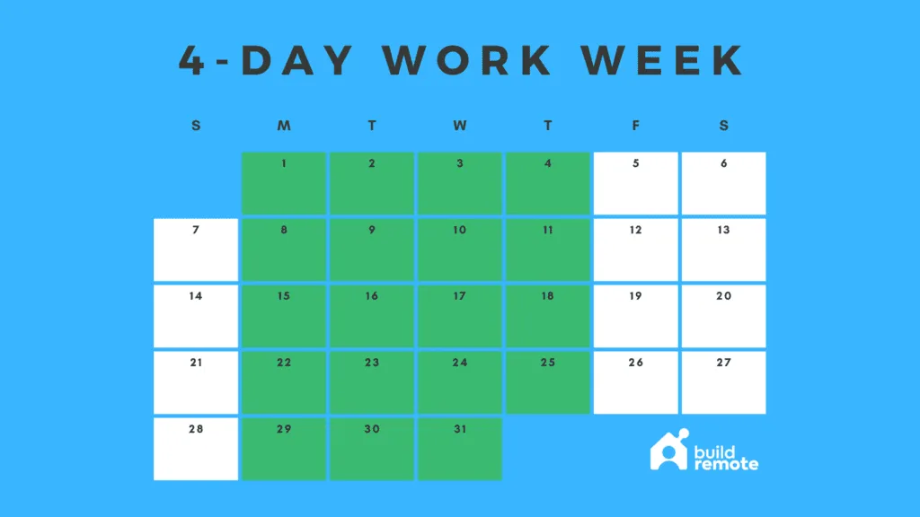 Four day work week, Three day weekend.
