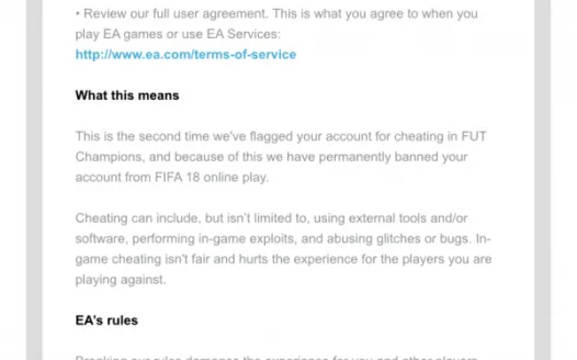 Fifa 18 Flagged or banned for cheating and it makes no sense