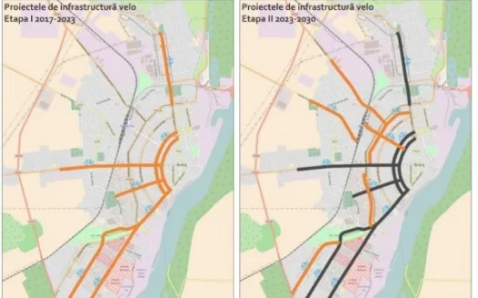 Bicycle/velo infrastructure in Braila, Romania
