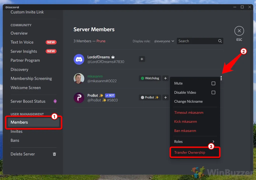 DANNY TRANSFERS OWNERSHIP OF THE SERVER