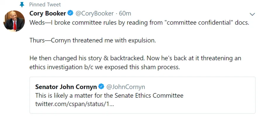 Expel Senator Cory Booker for Violating Senate Rules.