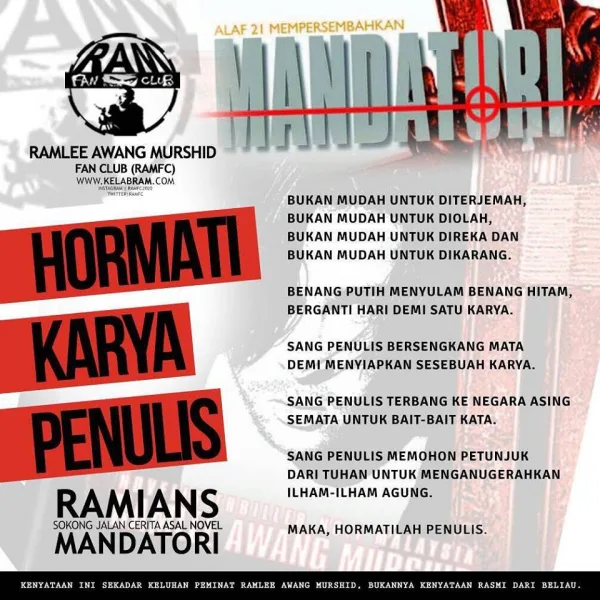 RAMIANS BANTAH ADAPTASI LONGGAR KARYA RAM