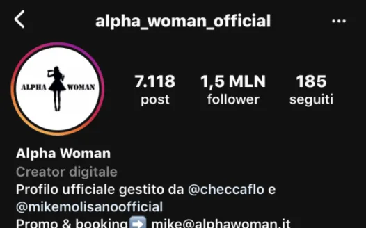 facciamo chiudere alpha women su ig
