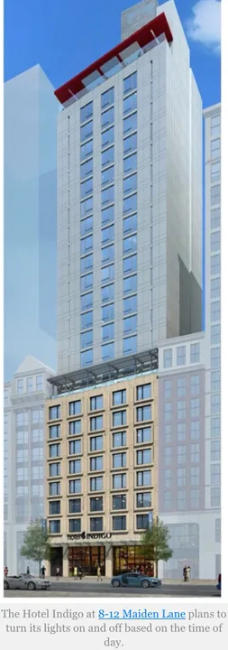 NEIGHBORS AGAINST OBNOXIOUS LIGHT-UP MAIDEN LANE HOTEL