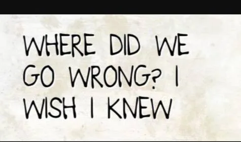 WHERE DID WE GO WRONG?