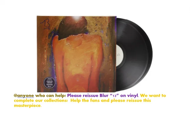Blur 13 Vinyl Reissue