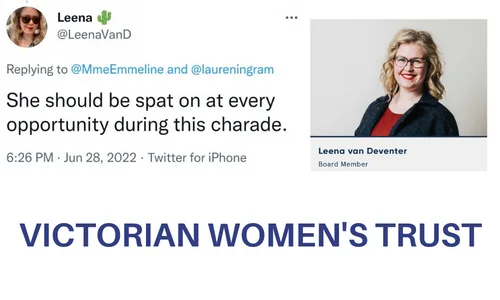 Remove Leena van Deventer from Victorian Women's Trust