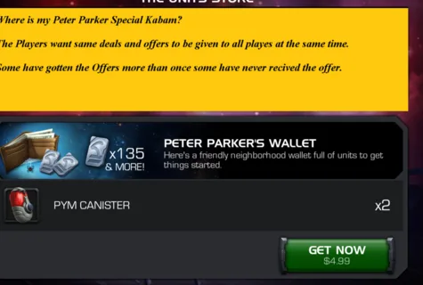 Players want Kabam to offer the same deals and offers to all players at the same time.