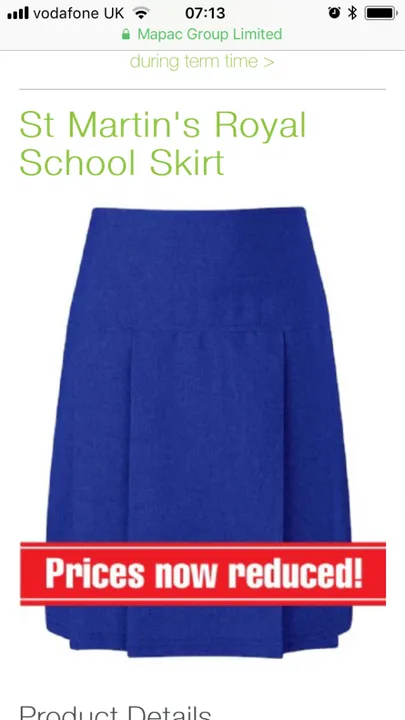 Changing the uniform policy with regards to the colour of the girls skirt