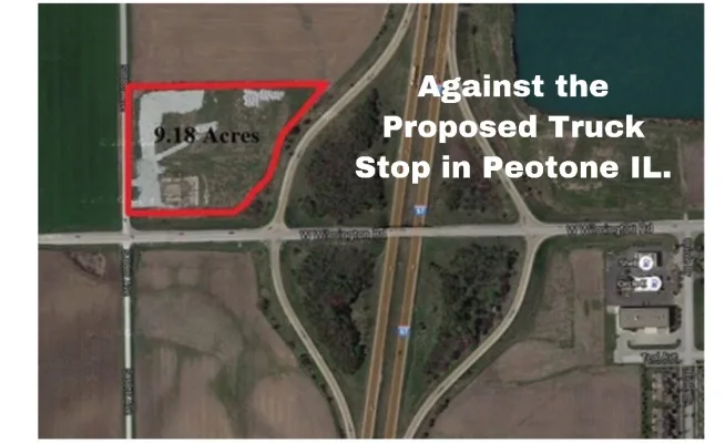 Against the Peotone IL. Truck Stop