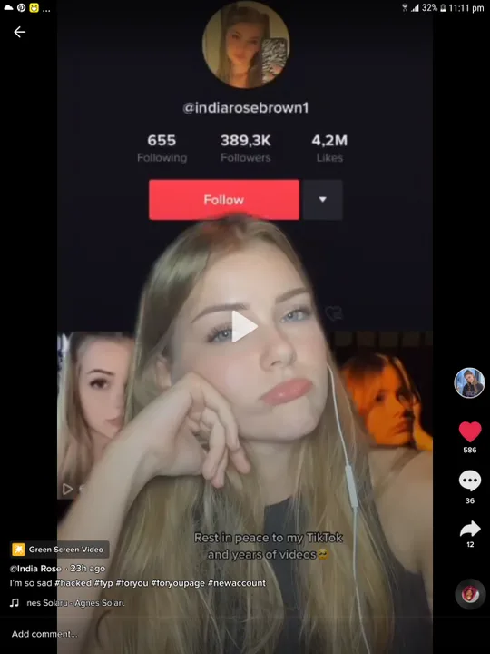 Tiktok please get indiarosebrown1 acccount back from the hackers