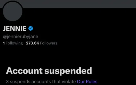 Help JENNIE get her account back or we will Leave X