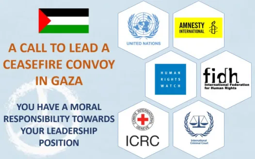 A CALL TO LEAD A CEASEFIRE CONVOY IN GAZA