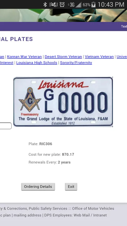 Prince Hall Affiliated Masonic License Plate