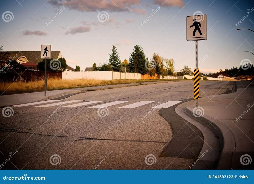 Traffic lights or zebra crossing at Friday street road