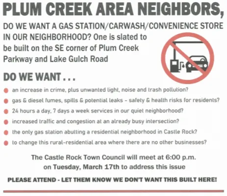 No to Plum Creek 24-7 Gas Station