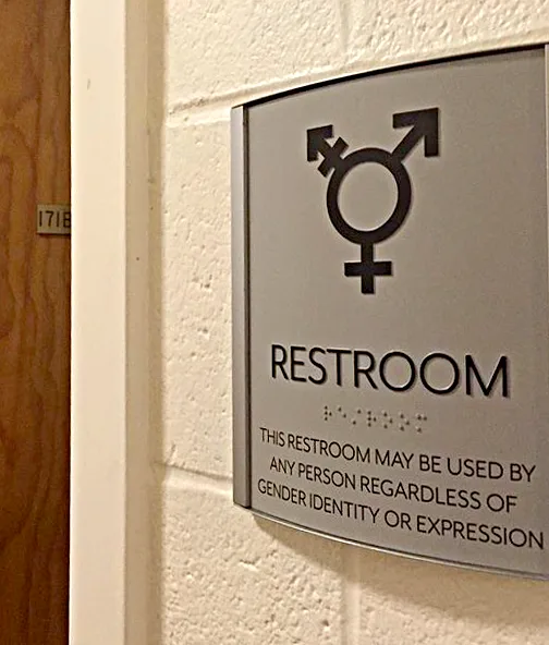 Gender Neutral Bathroom Signs @ American Canyon High School