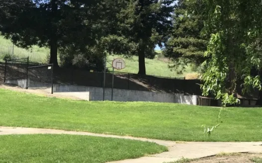 New basketball backboard and rim at Southampton park in Benicia