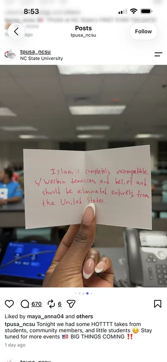 Shut Down TPUSA At NC State for Promoting Hate