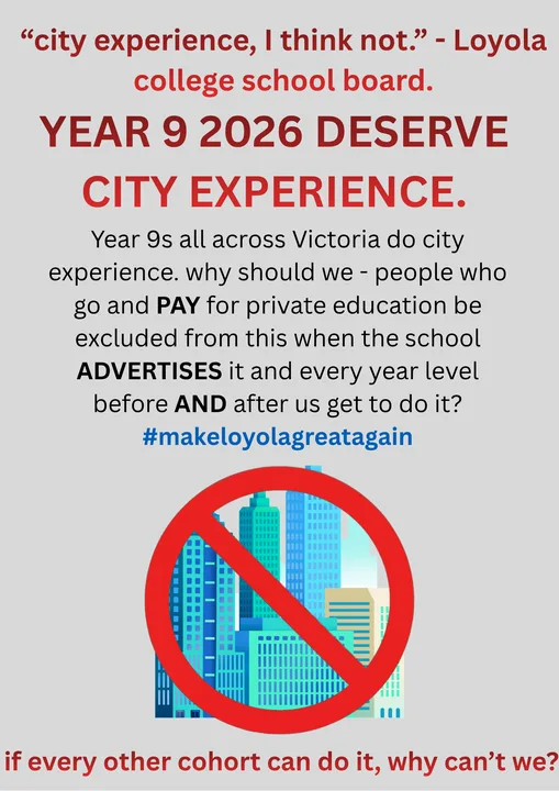 LOYOLA COLLEGE YEAR 9 2026 DESERVE CITY EXPERIENCE
