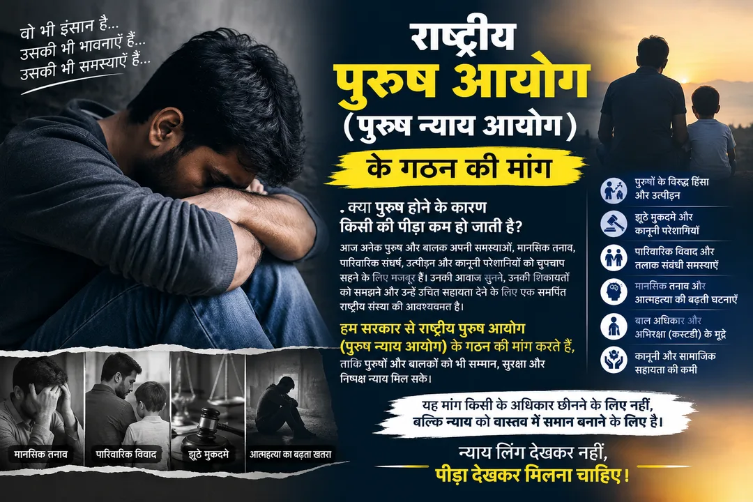 **राष्ट्रीय पुरुष आयोग के गठन की मांग**