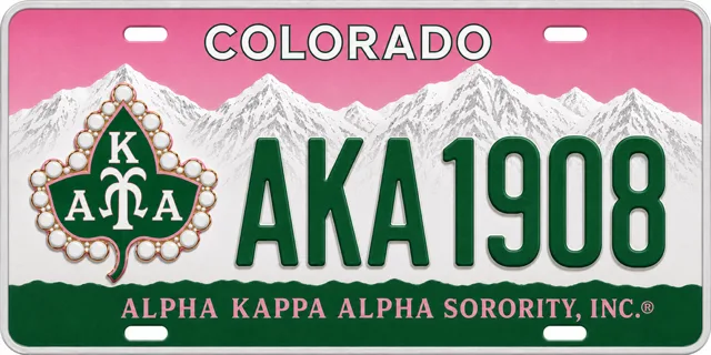 Alpha Kappa Alpha Colorado Group Special License Plate 2