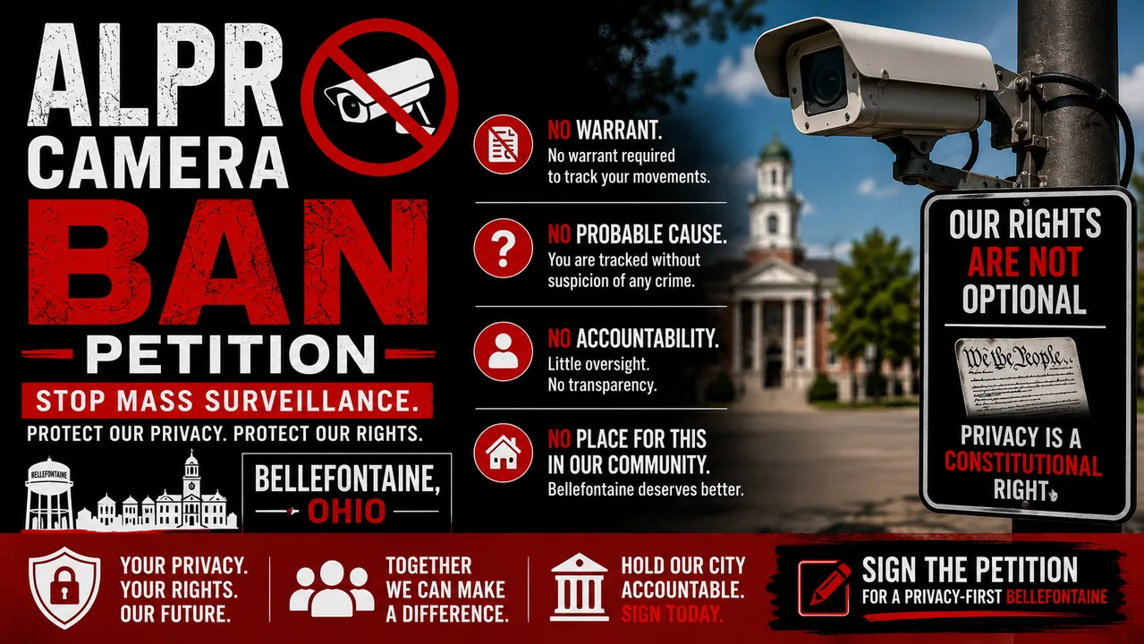 Remove ALPR systems from Bellefontaine, Ohio