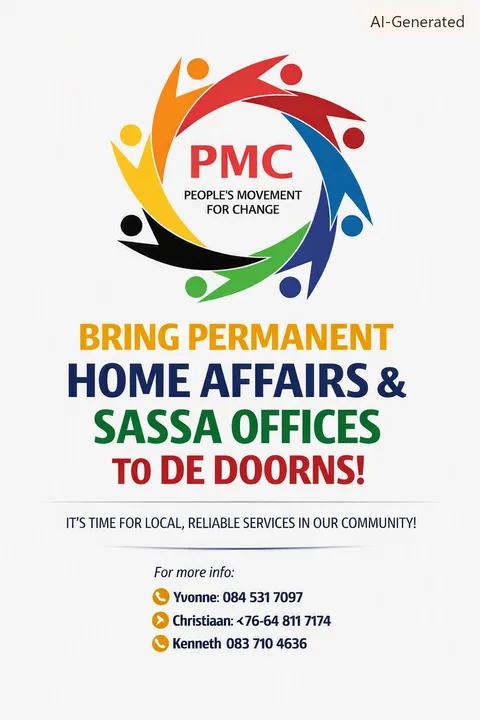 PERMANENT SASSA and HOME AFFAIRS Office in De doorns