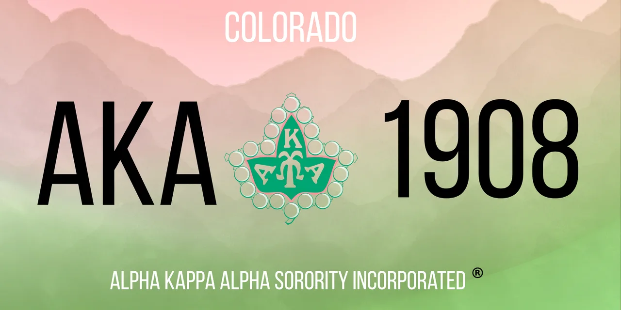 Alpha Kappa Alpha Colorado Group Special License Plate