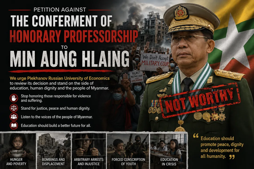 Appeal Against Honouring Min Aung Hlaing