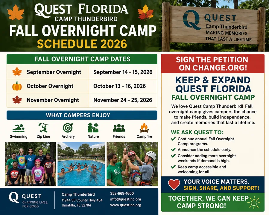 Quest camp Florida thunderbird overnight camp